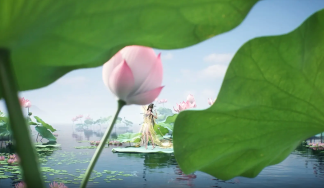 <b>身侧金鲤戏水指尖流动的仙音与莲瓣飘落的簌簌声交织成韵</b>